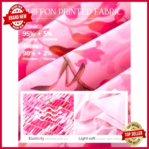 Floral Maxi Dress Ruffle Sleeve Smocked Sundress Flowy Wedding Guest Long - Picture 4 of 7